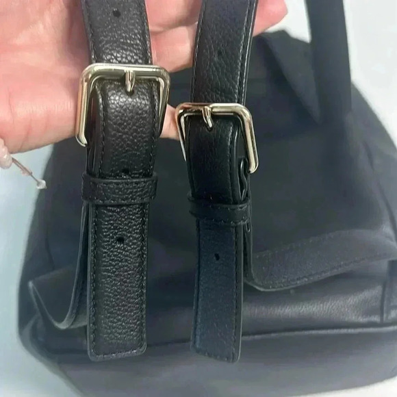 Kate Spade Small Black Pebbled Leather Backpack Gold Hardware - Picture 13 of 15